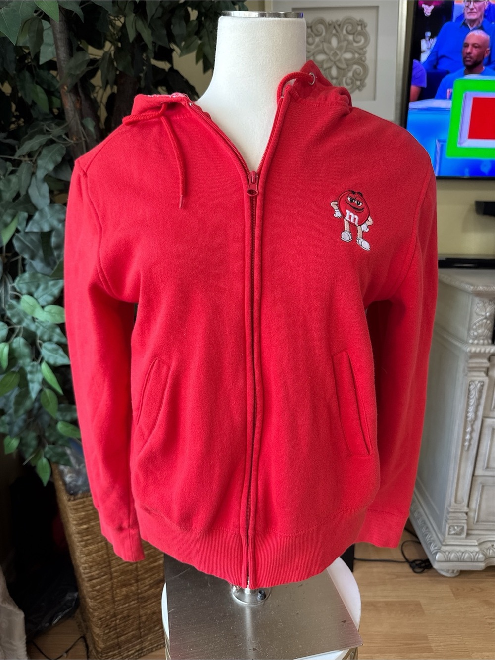 M&M’s World Red Zip Up Hoodie Size S